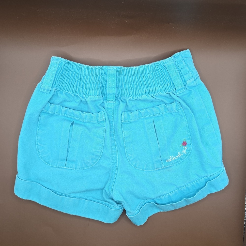 Vintage OshKosh B'Gosh Toddler 2T 3T Blue Shorts Embroidery Girl - Picture 4 of 6